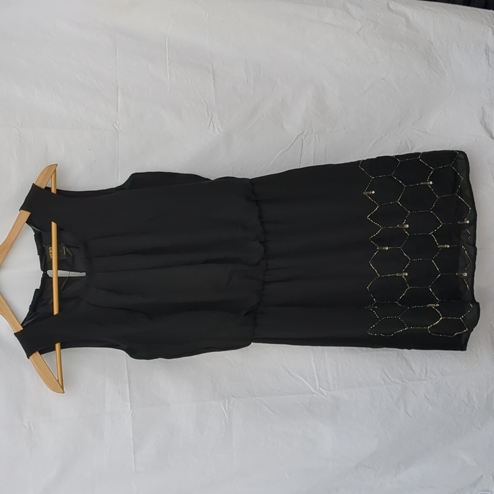 Vero Moda little black dress, with a twist beaded, with a keyhole back Small